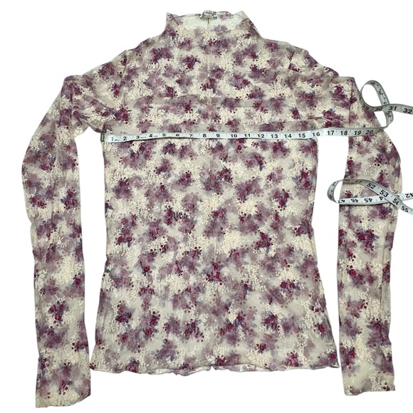 FREE PEOPLE Intimately Lady Lux Top Embroidered Print Floral Mesh Lace Size XL - Picture 5 of 12
